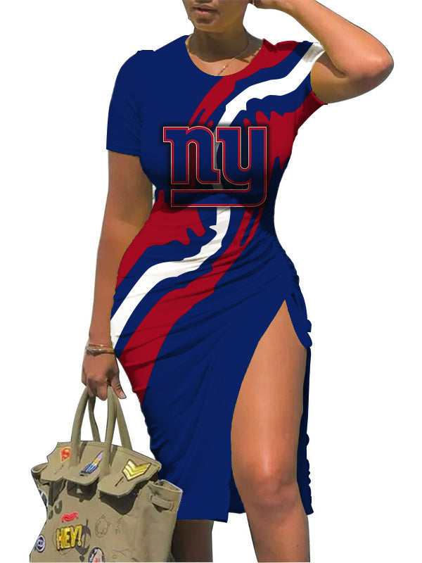 New York Giants Slit Bodycon Dress
