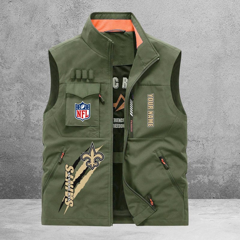 New Orleans Saints Multi-Pockets Vest - Side View