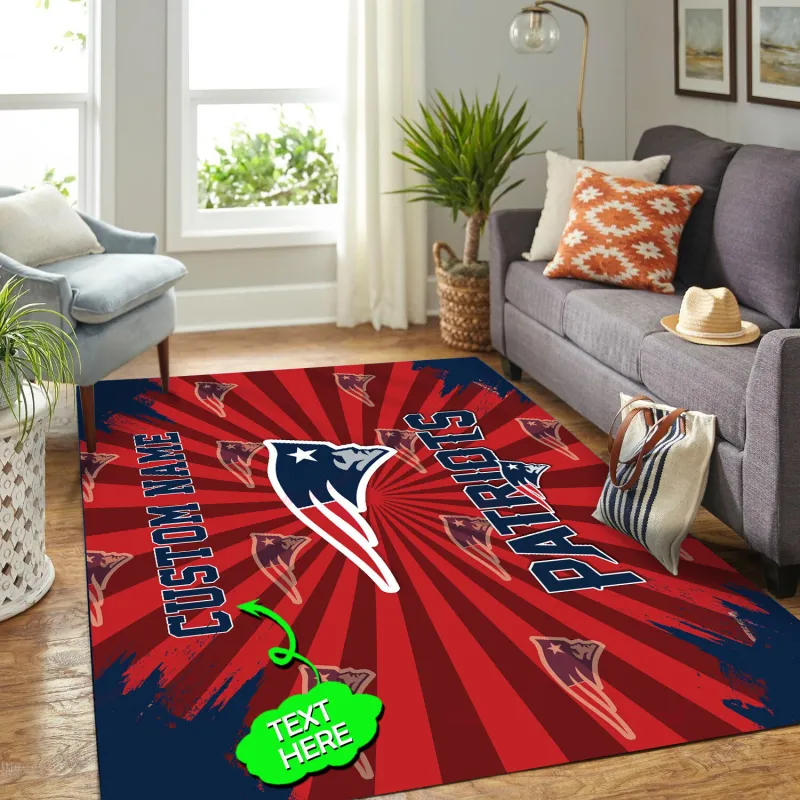New England Patriots Personalized Premium Rectangle Rug