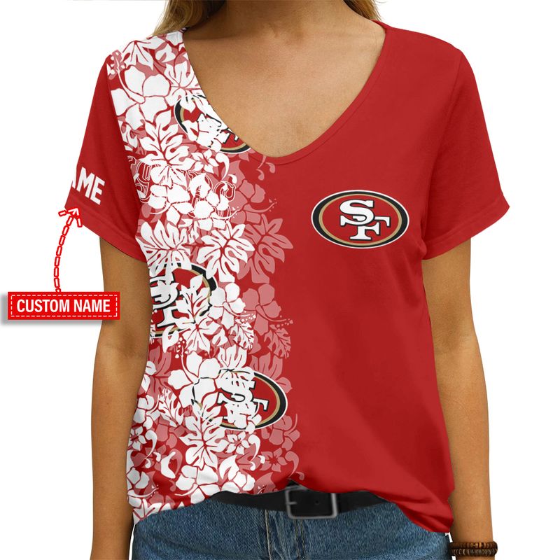 San Francisco 49ers V-Neck T-shirt back view