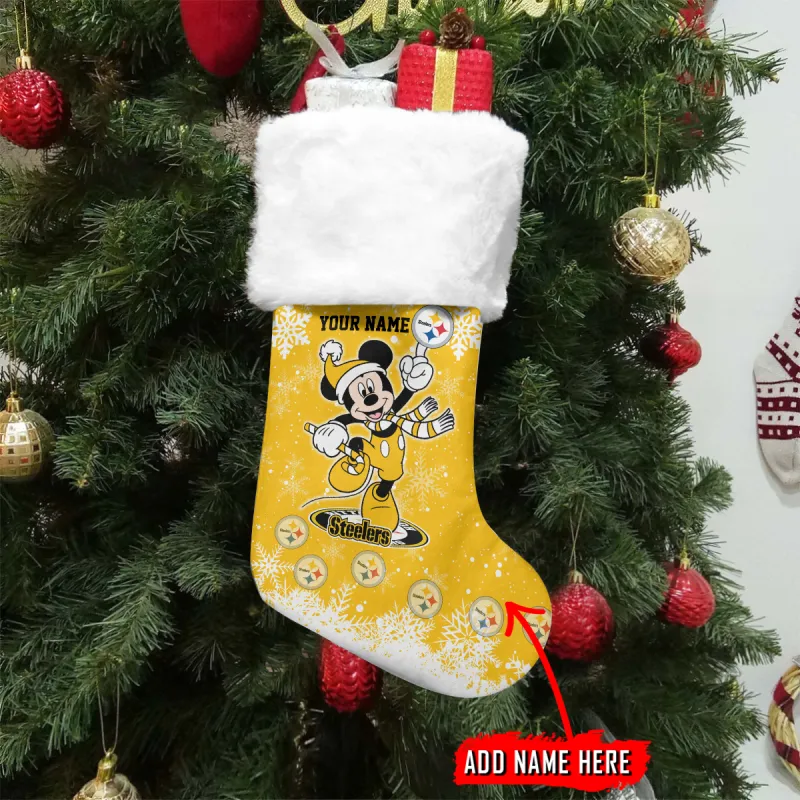 Pittsburgh Steelers Personalized Christmas Socks
