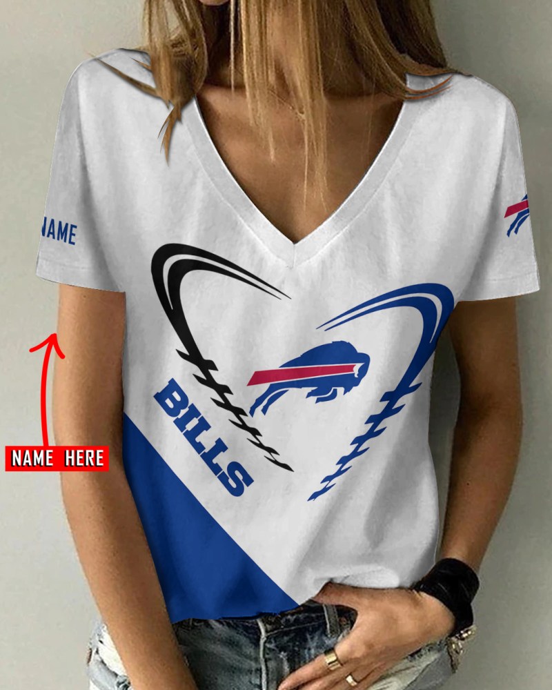 Buffalo Bills Personalized V-neck Women T-shirt