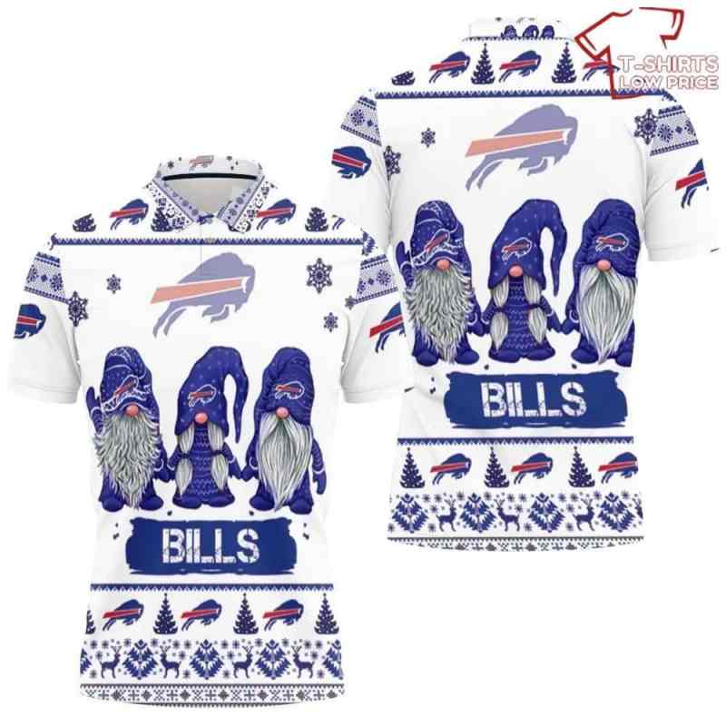 Christmas Gnomes Buffalo Bills Ugly Sweatshirt Christmas 3D Polo Shirt