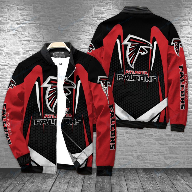 Atlanta Falcons Bomber Jacket BG395 3 Atlanta Falcons Bomber Jacket Front View