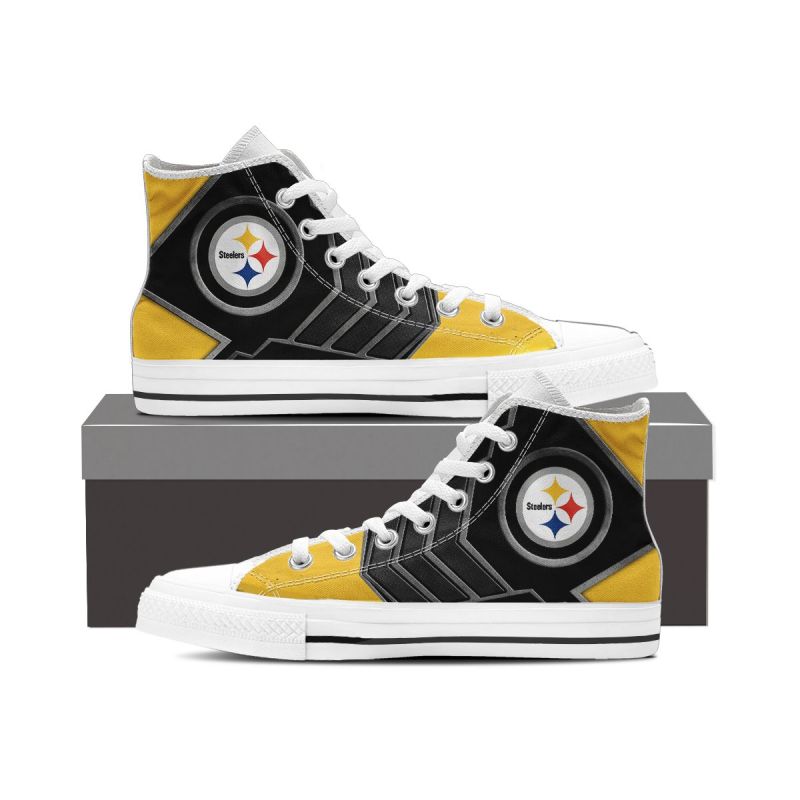 Pittsburgh Steelers High Top Shoes Side View