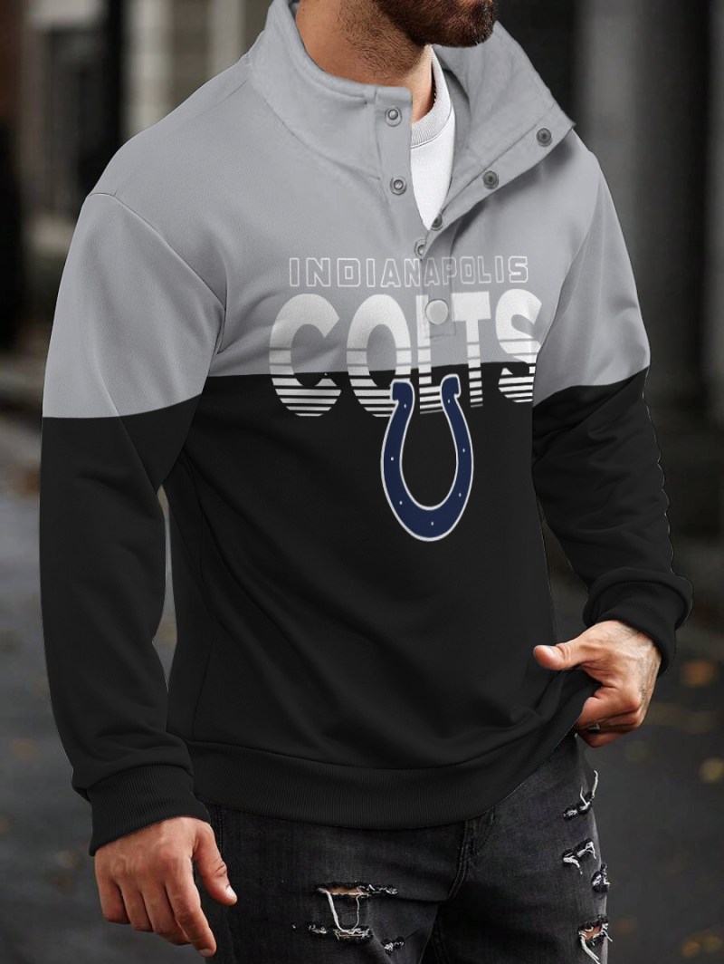 Indianapolis Colts Casual Colorful Stand Collar Sweatshirt