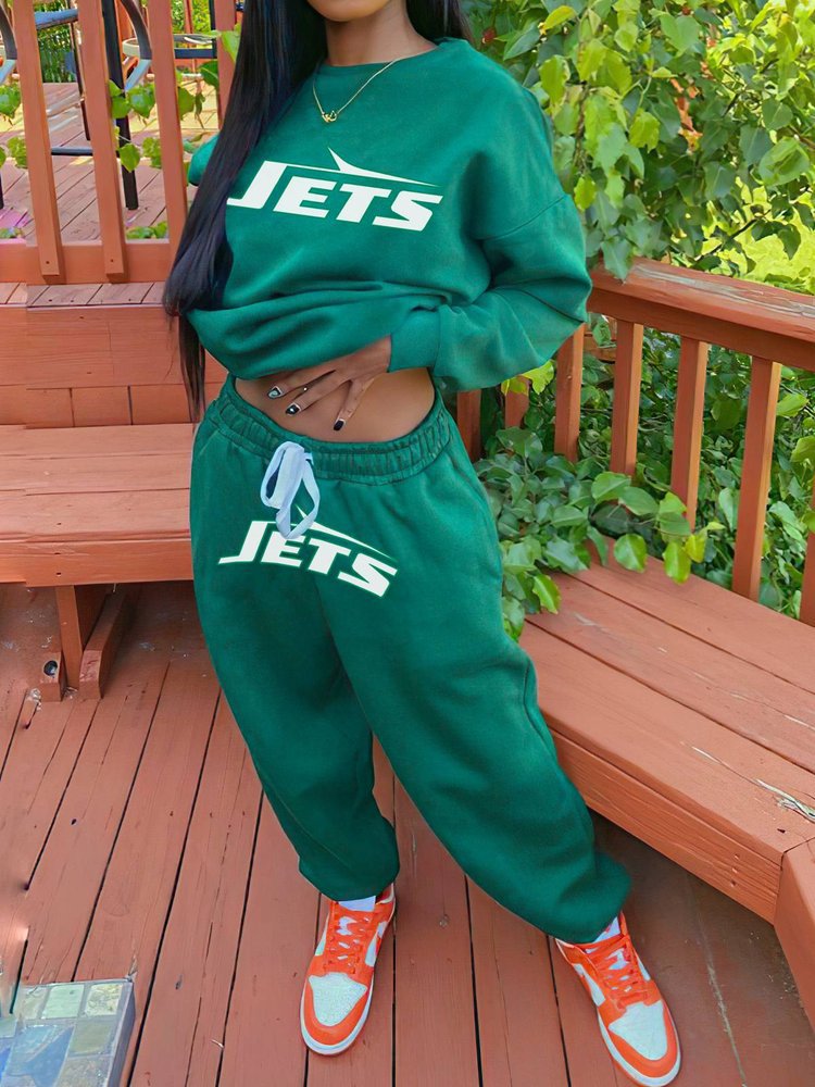 New York Jets Drop Shoulder Sweatshirt and Sweatpants