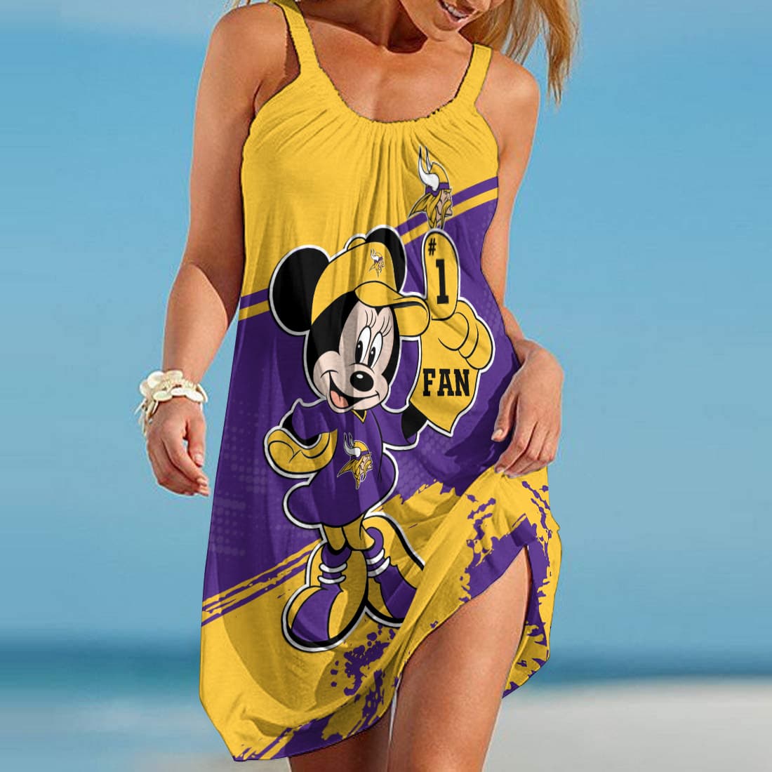 Minnesota Vikings Beach Dress Front