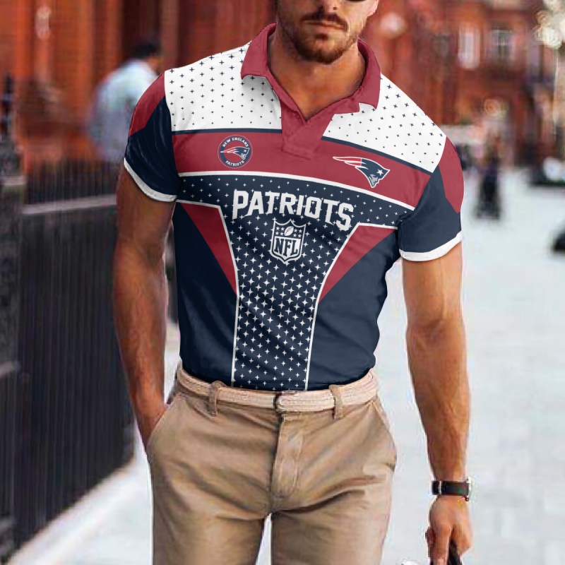 New England Patriots Polo T-Shirt - Back View