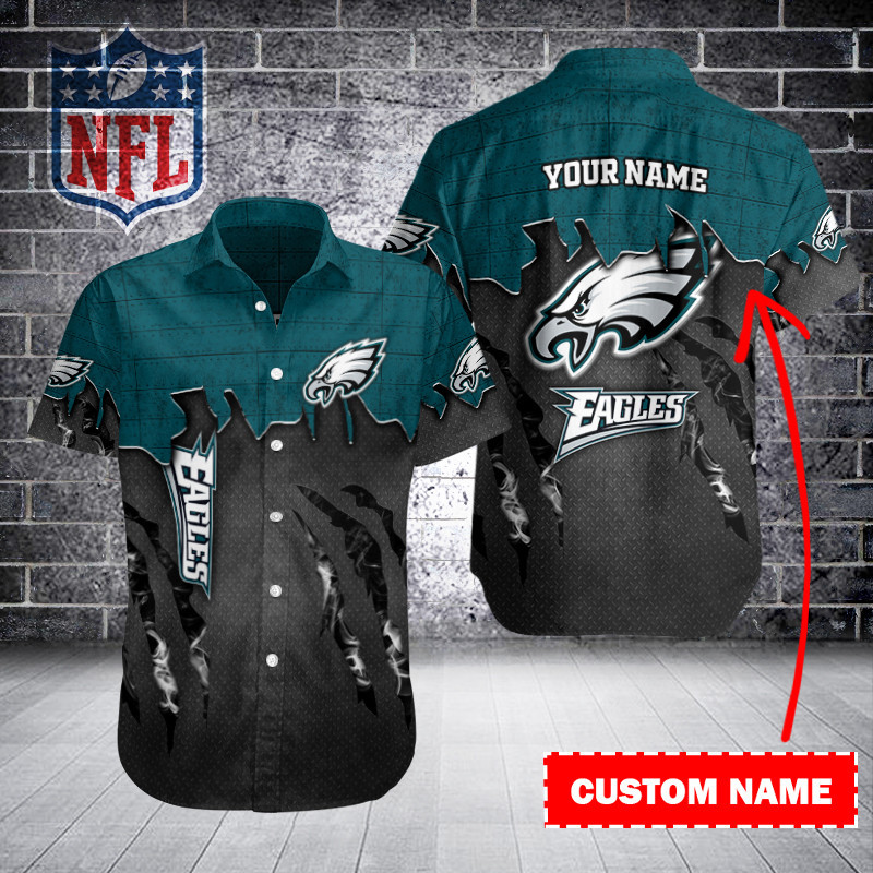 Philadelphia Eagles Personalized Button Shirt Sizing Chart