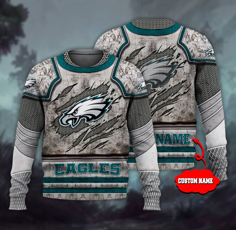 Philadelphia Eagles Personalized Ugly Christmas Sweater - Image 3