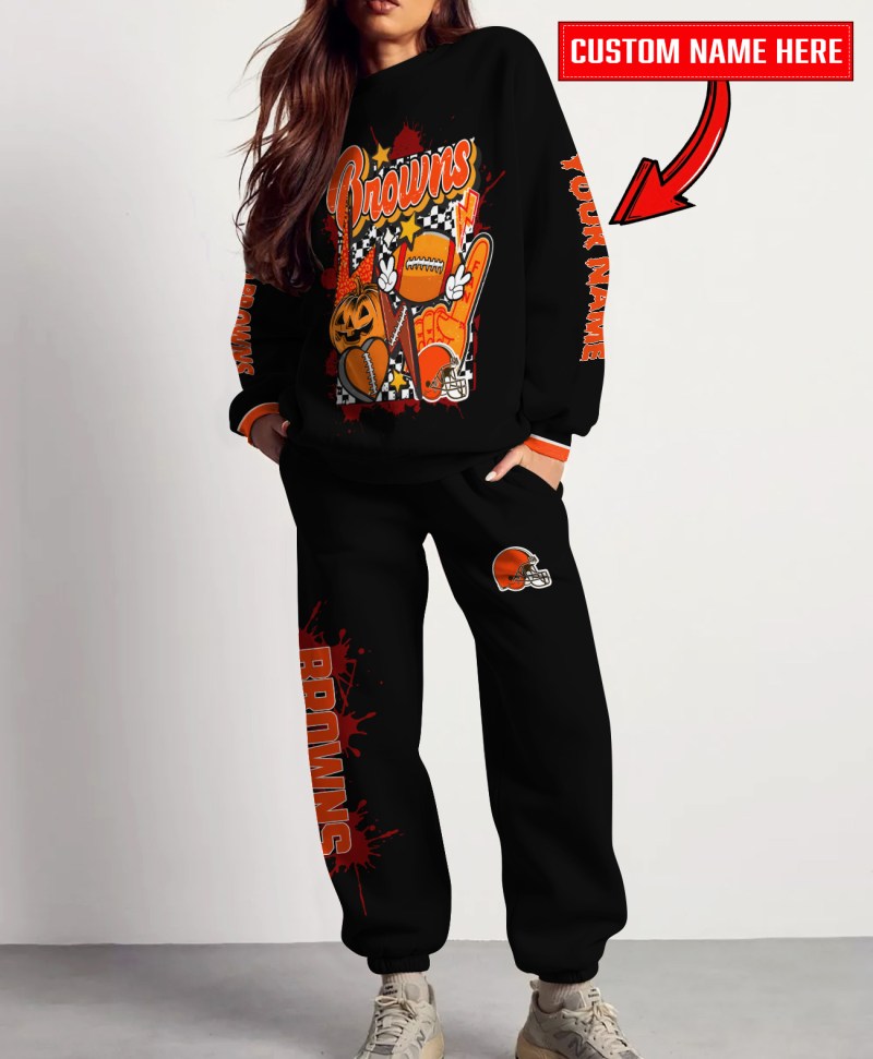 Cleveland Browns Halloween Collection Sweatshirt and Sweatpants