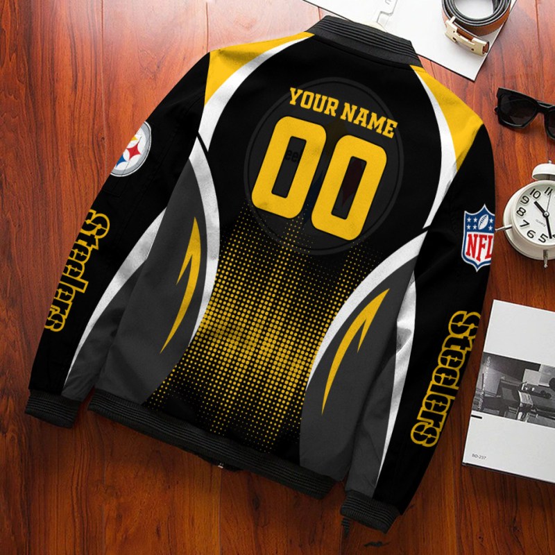 Pittsburgh Steelers Personalized Bomber Jacket Details
