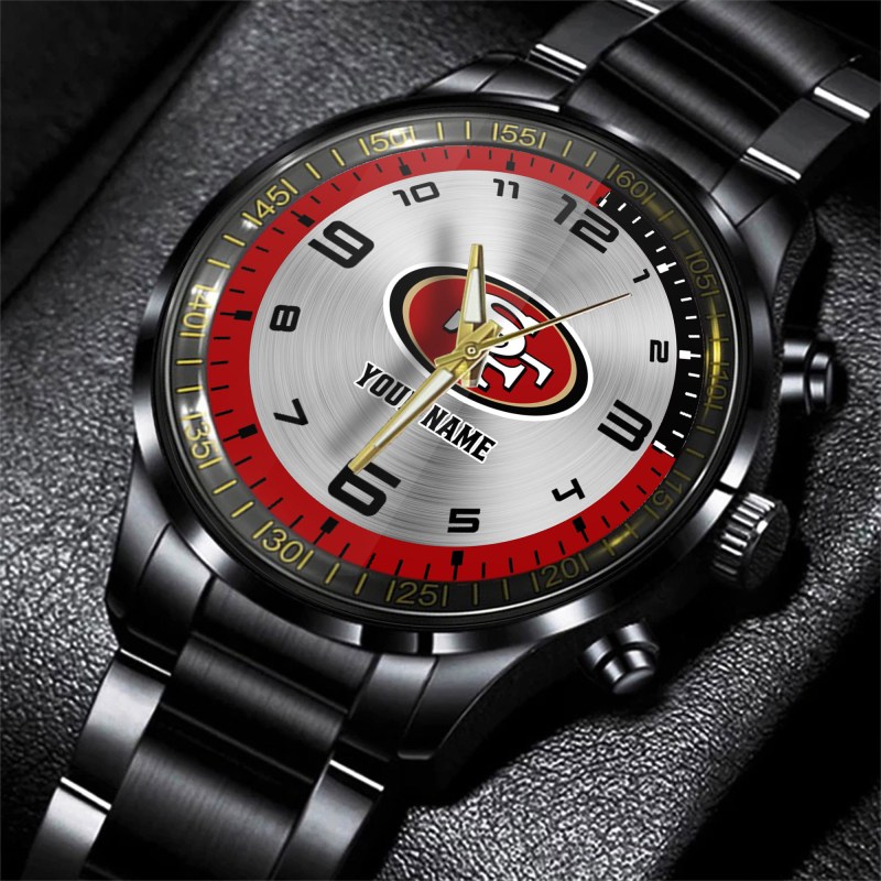 San Francisco 49ers Personalized Black Watch