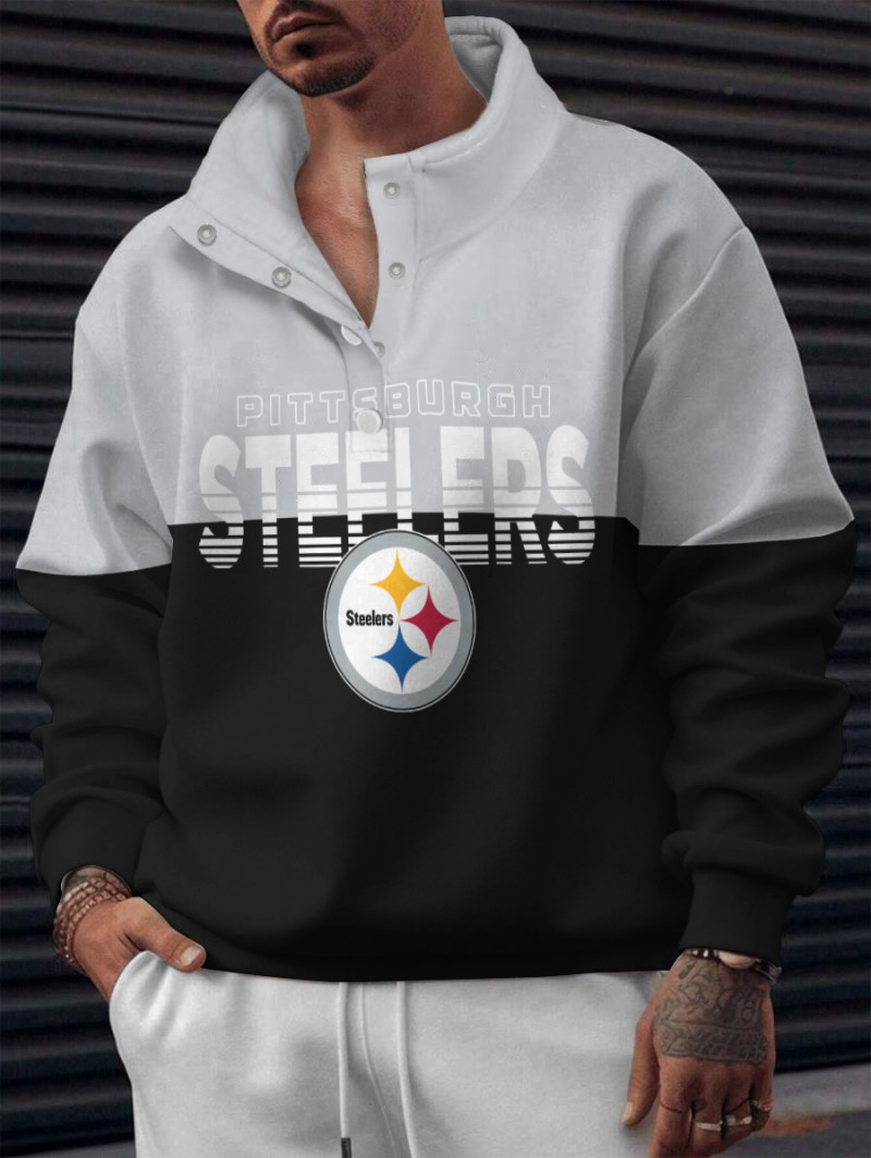 Pittsburgh Steelers Casual Colorful Stand Collar Sweatshirt