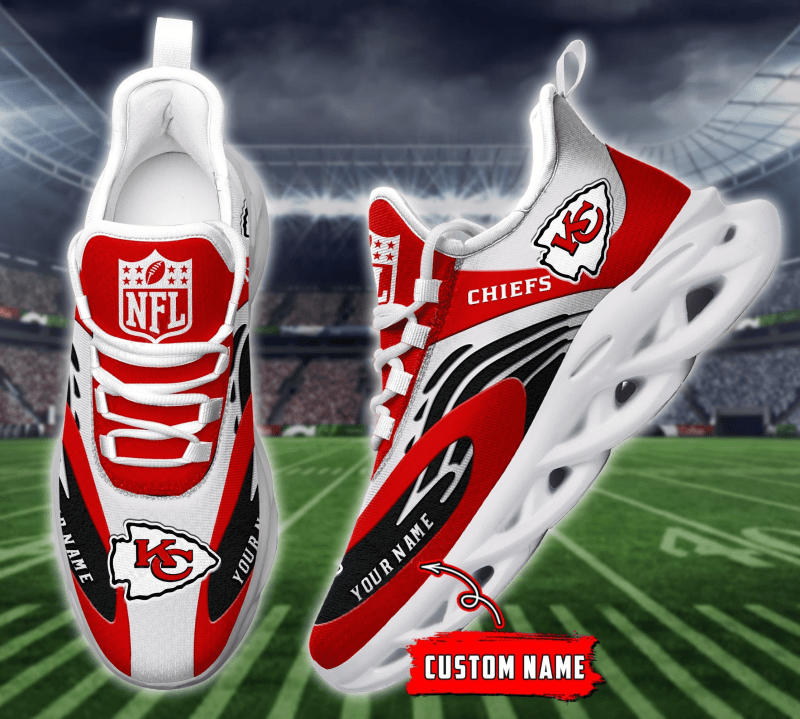 Kansas City Chiefs Yezy Running Sneakers Side View
