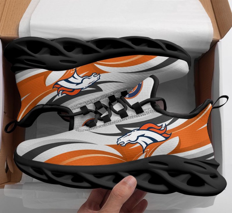 Denver Broncos Yezy Running Sneakers Close Up