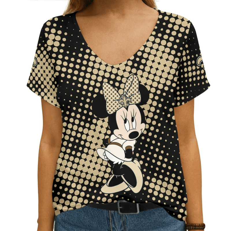 New Orleans Saints Summer V-Neck Women T-shirt