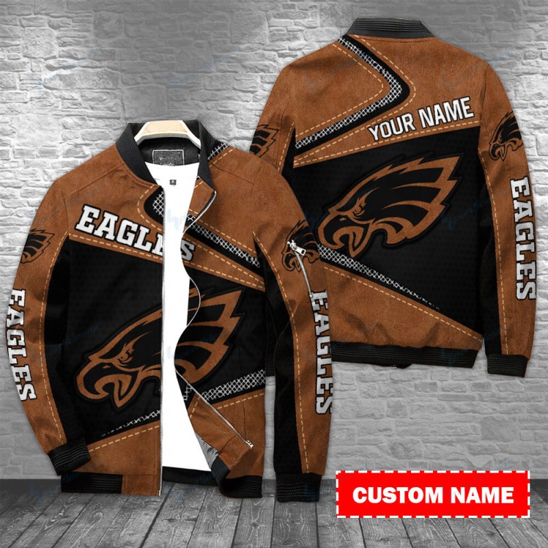 Philadelphia Eagles Personalized Bomber Jacket Front
