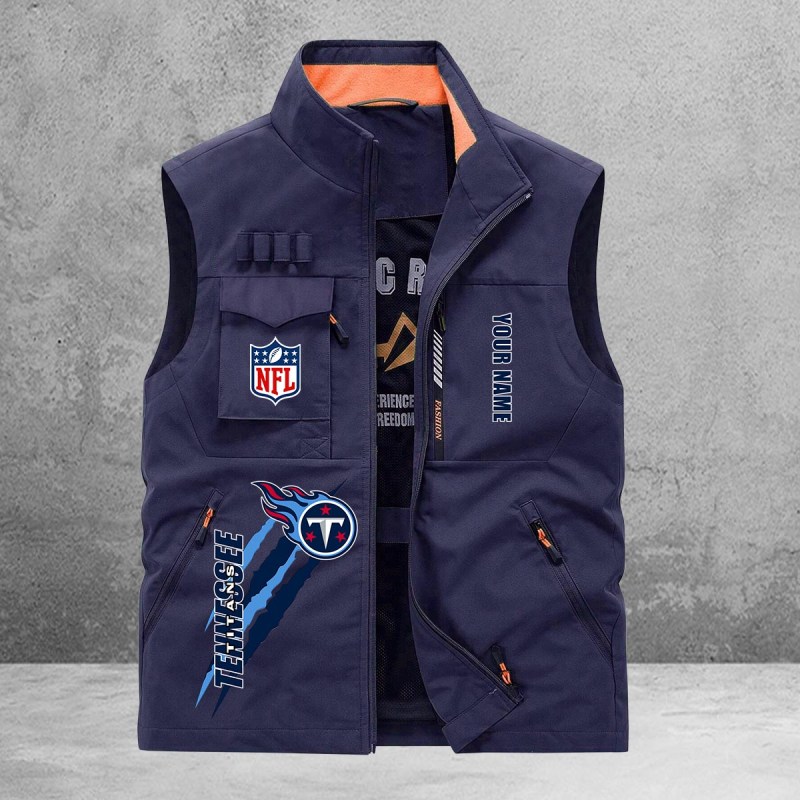Tennessee Titans Multi-Pockets Vest Side View