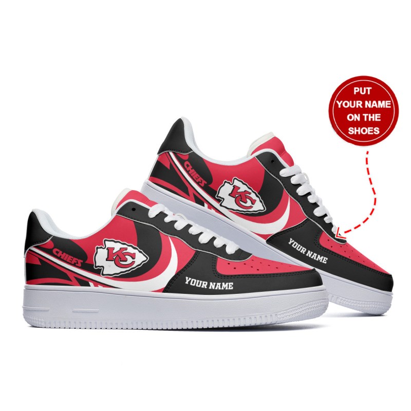 Kansas City Chiefs Personalized AF1 Shoes Side View