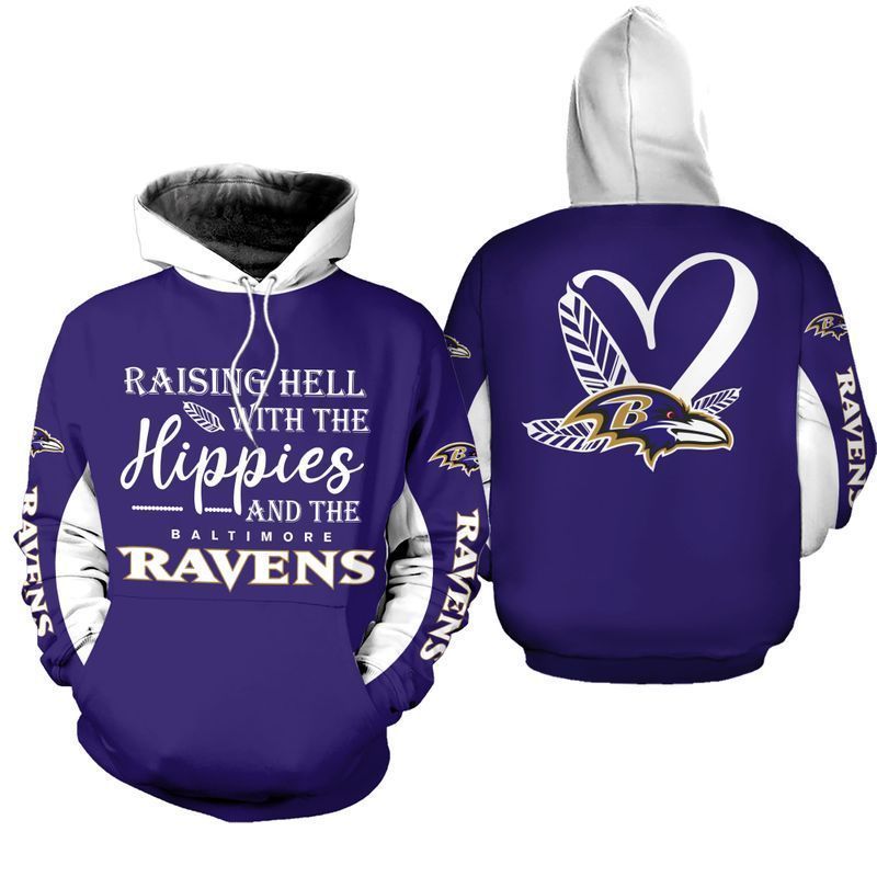 NFL Baltimore Ravens Limited Edition All Over Print Hoodie Sweatshirt