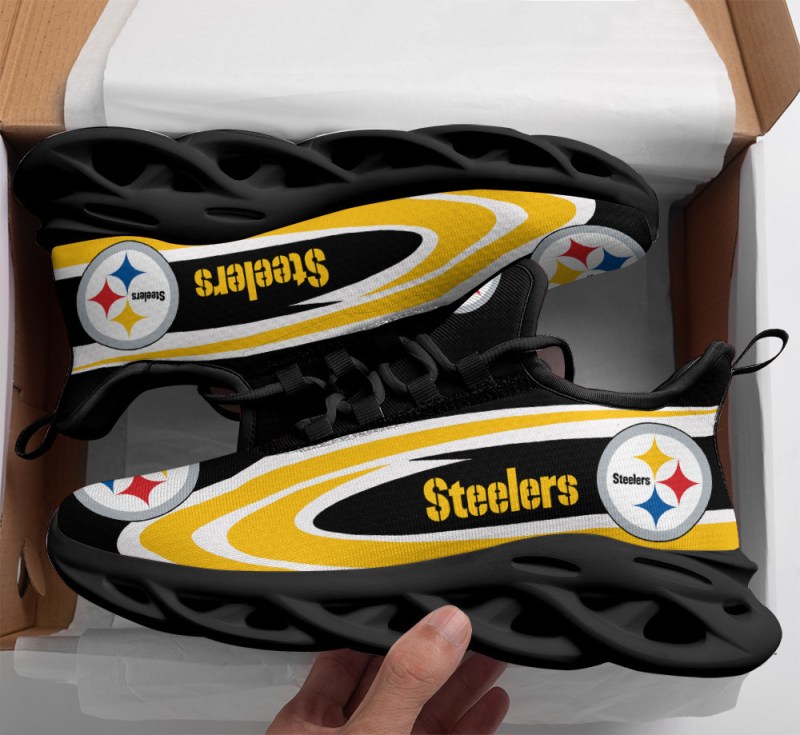 Pittsburgh Steelers Yezy Running Sneakers Back View