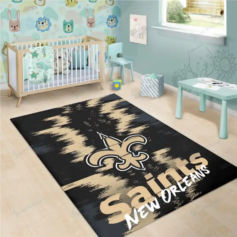 New Orleans Saints Premium Rectangle Rug 20 Side View
