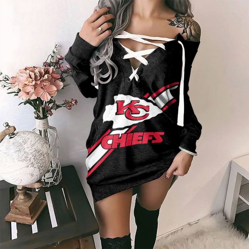 Kansas City Chiefs Lace-Up Sweatshirt 59 Back View