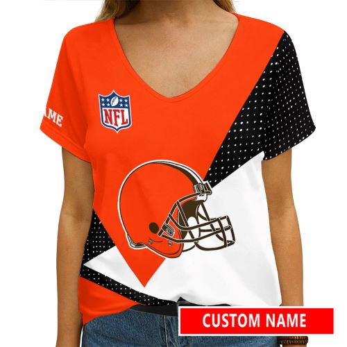 Cleveland Browns Personalized V-Neck T-shirt