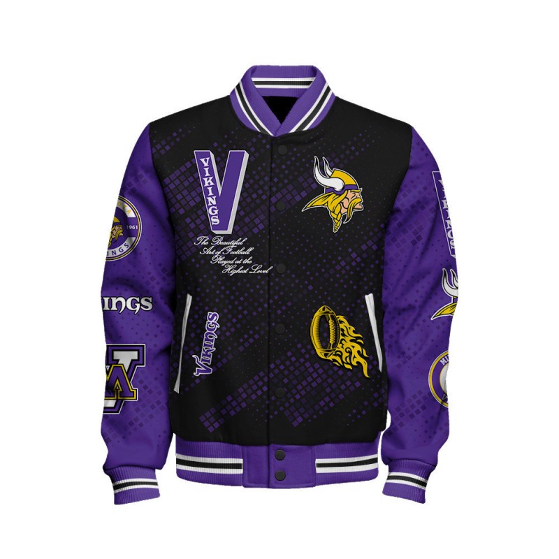 Minnesota Vikings Unisex Varsity Jacket Image 2