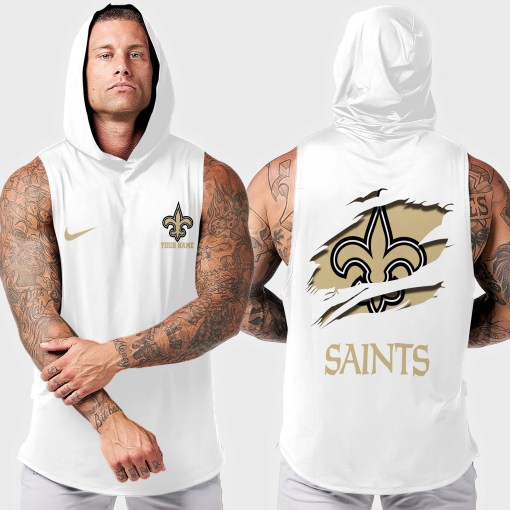 New Orleans Saints Men's Workout Hooded Tank Top