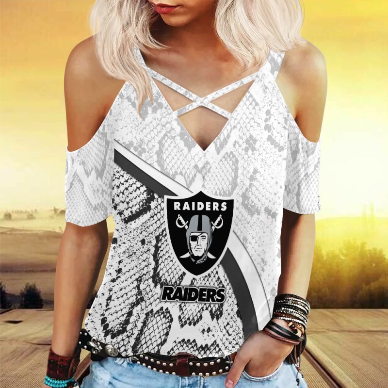 Las Vegas Raiders Miss Hollow Out Blouse Shirt