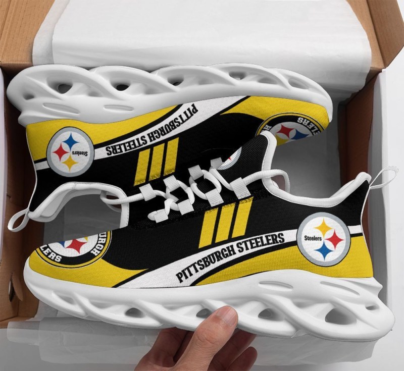 Pittsburgh Steelers Yezy Running Sneakers Side View