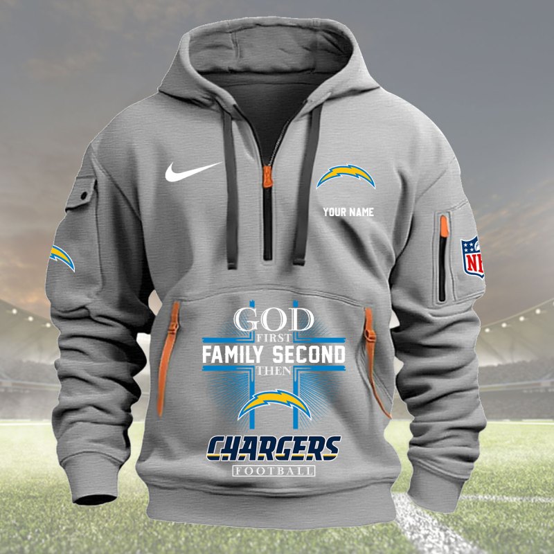 Gray Los Angeles Chargers Hoodie