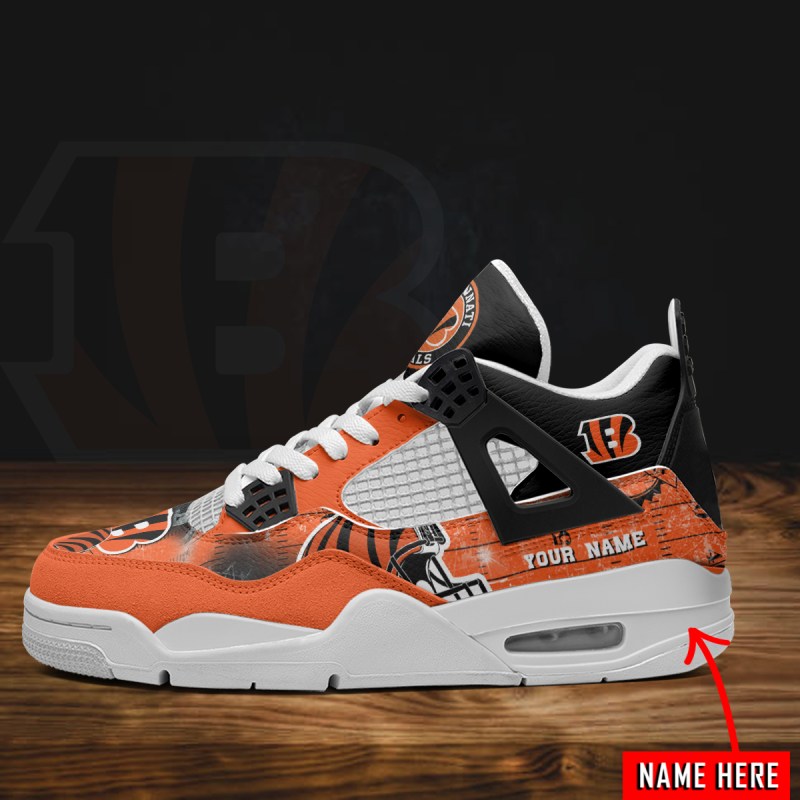 Personalized Bengals AJ4 Sneakers