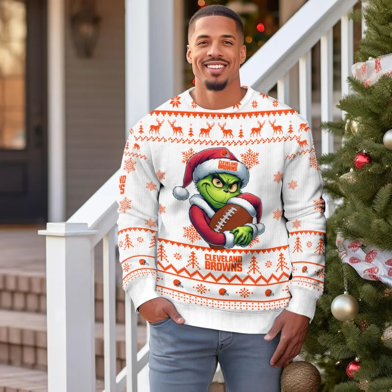Cleveland Browns Ugly Christmas Sweater Outdoor View 3