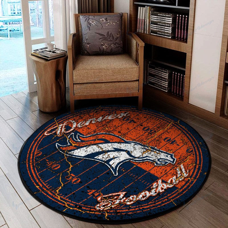 Denver Broncos Round Rug