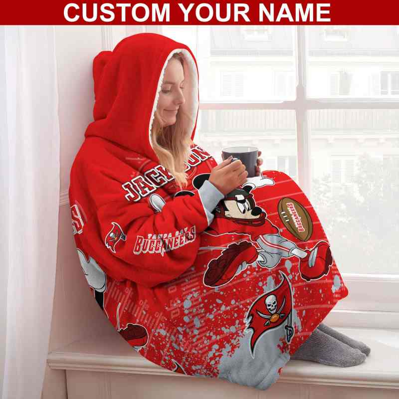 Tampa Bay Buccaneers Personalized Snug Hoodie Back View
