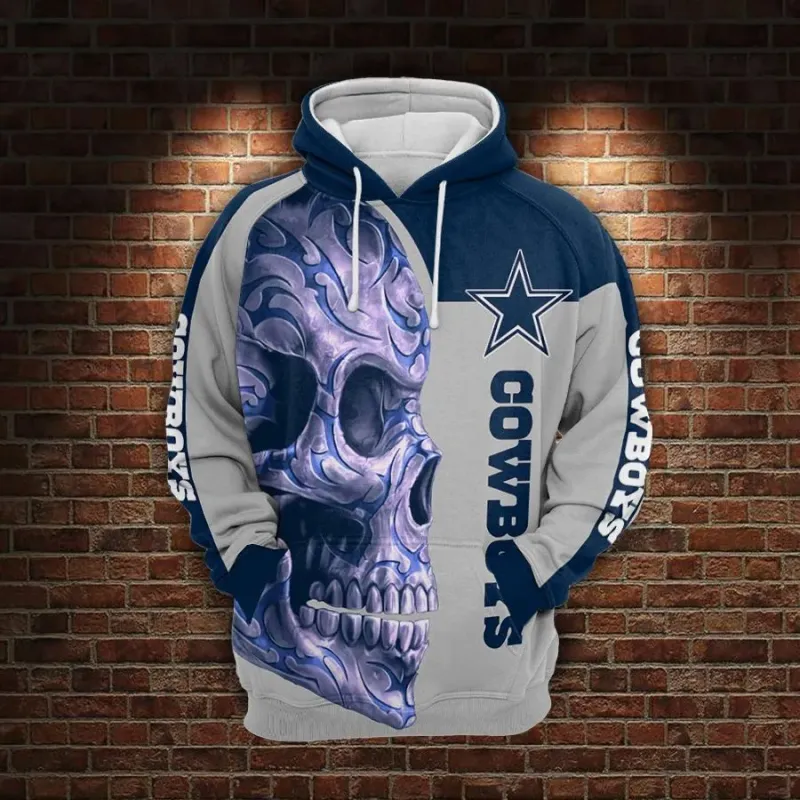 Dallas Cowboys Skull Hoodie Back View