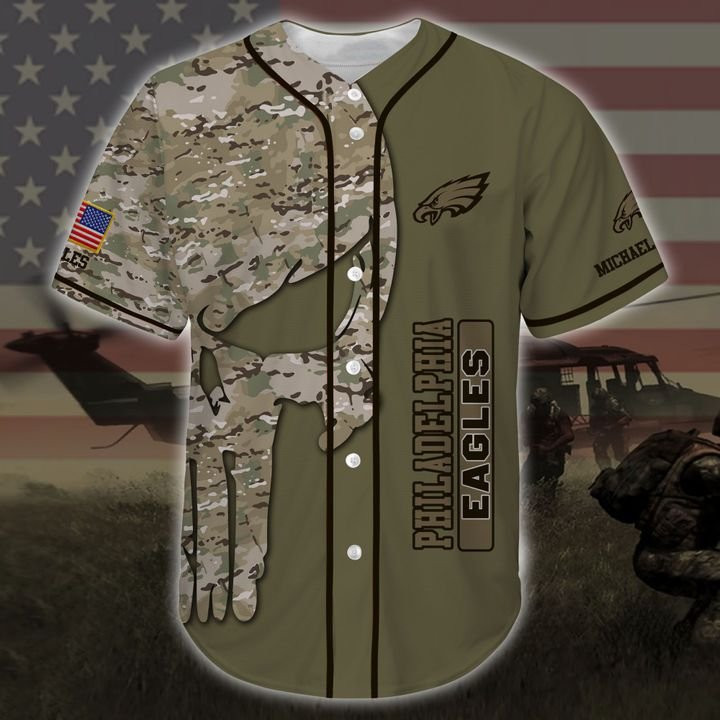 Philadelphia Eagles Personalized Baseball Jersey