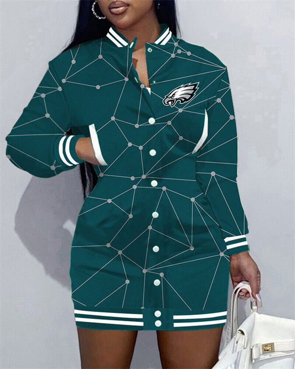Philadelphia Eagles Women's Button Down Jacket Dress