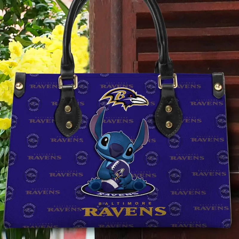 Baltimore Ravens Personalized Leather Hand Bag Mockup 2