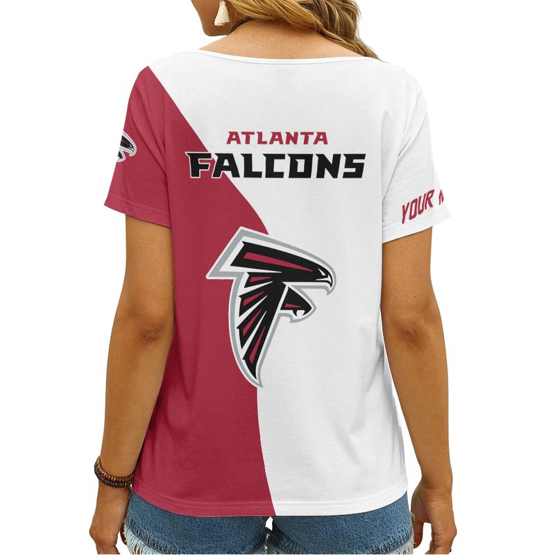 Atlanta Falcons Personalized V-neck Women T-shirt Image 2