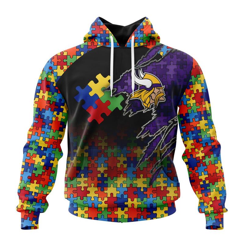 Minnesota Vikings Special Autism Awareness Design Hoodie