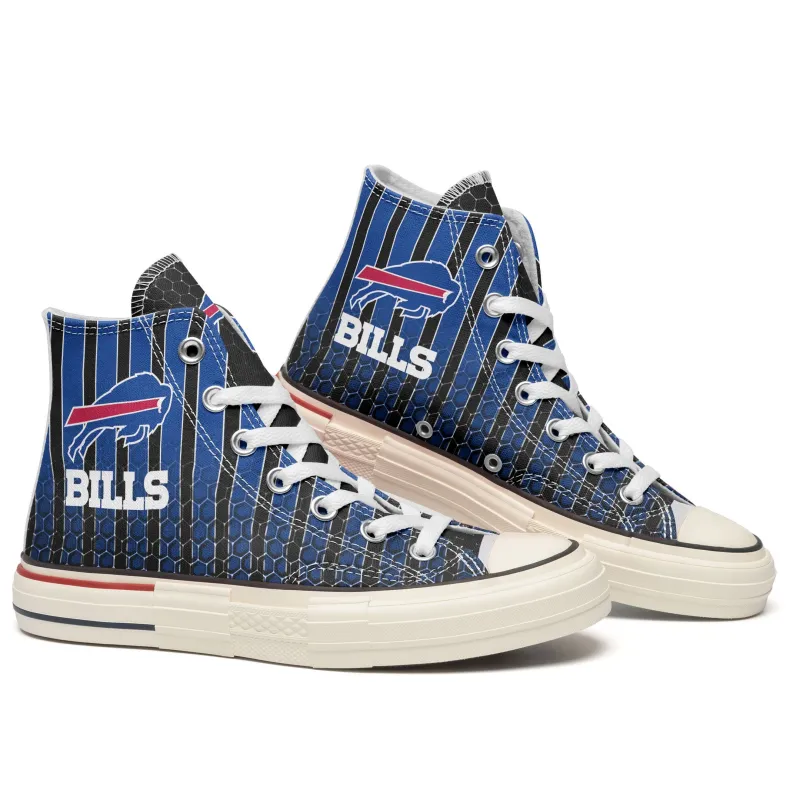 Buffalo Bills New High Top Canvas Shoes Side