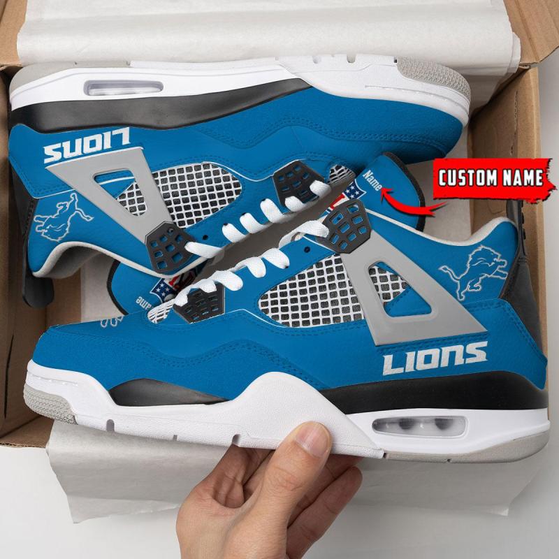 Detroit Lions AJ4 Sneaker Mockup 4