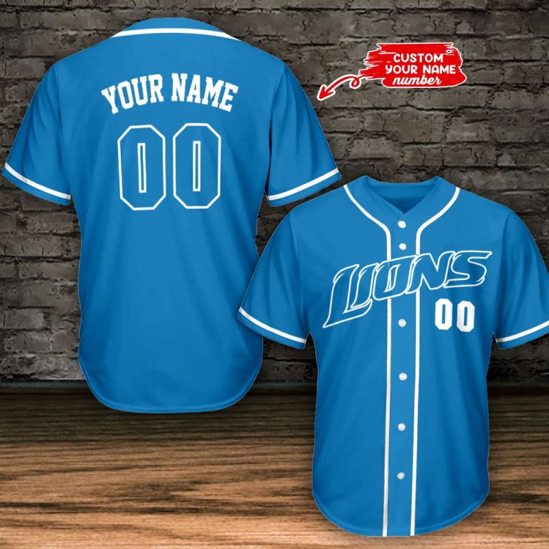 Detroit Lions Custom Jersey Back View