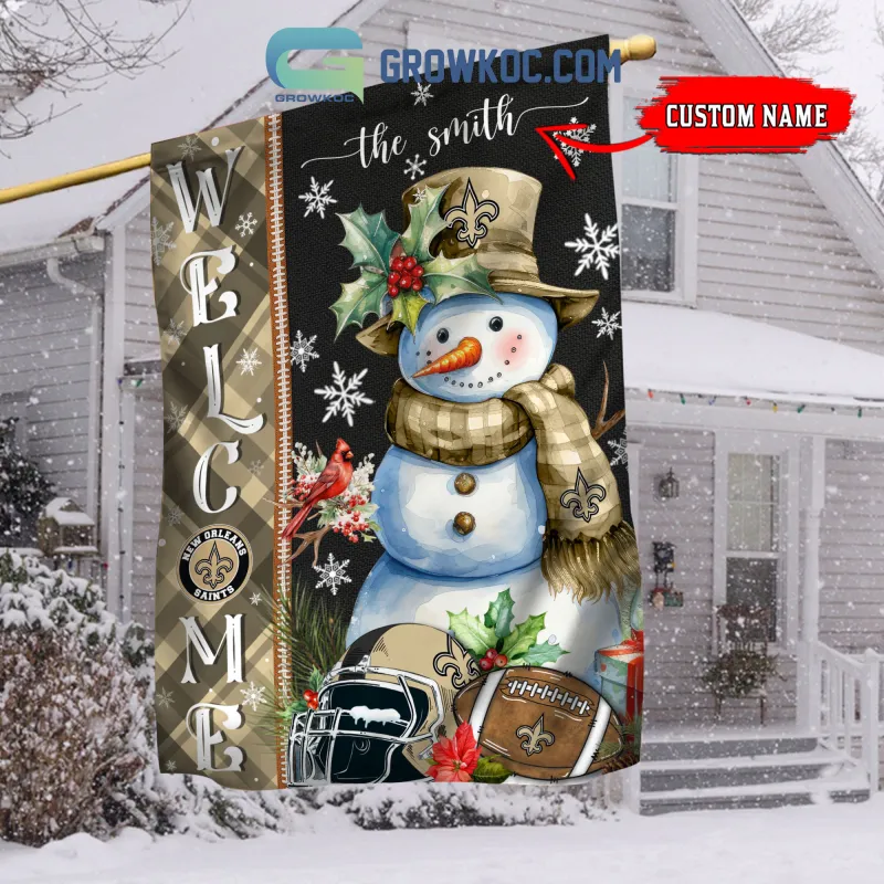 New Orleans Saints Christmas Flag