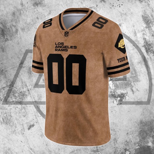 Los Angeles Rams Personalized V-neck Jersey - Back View